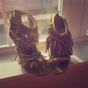 Yellow Steve Madden Fringe Heels